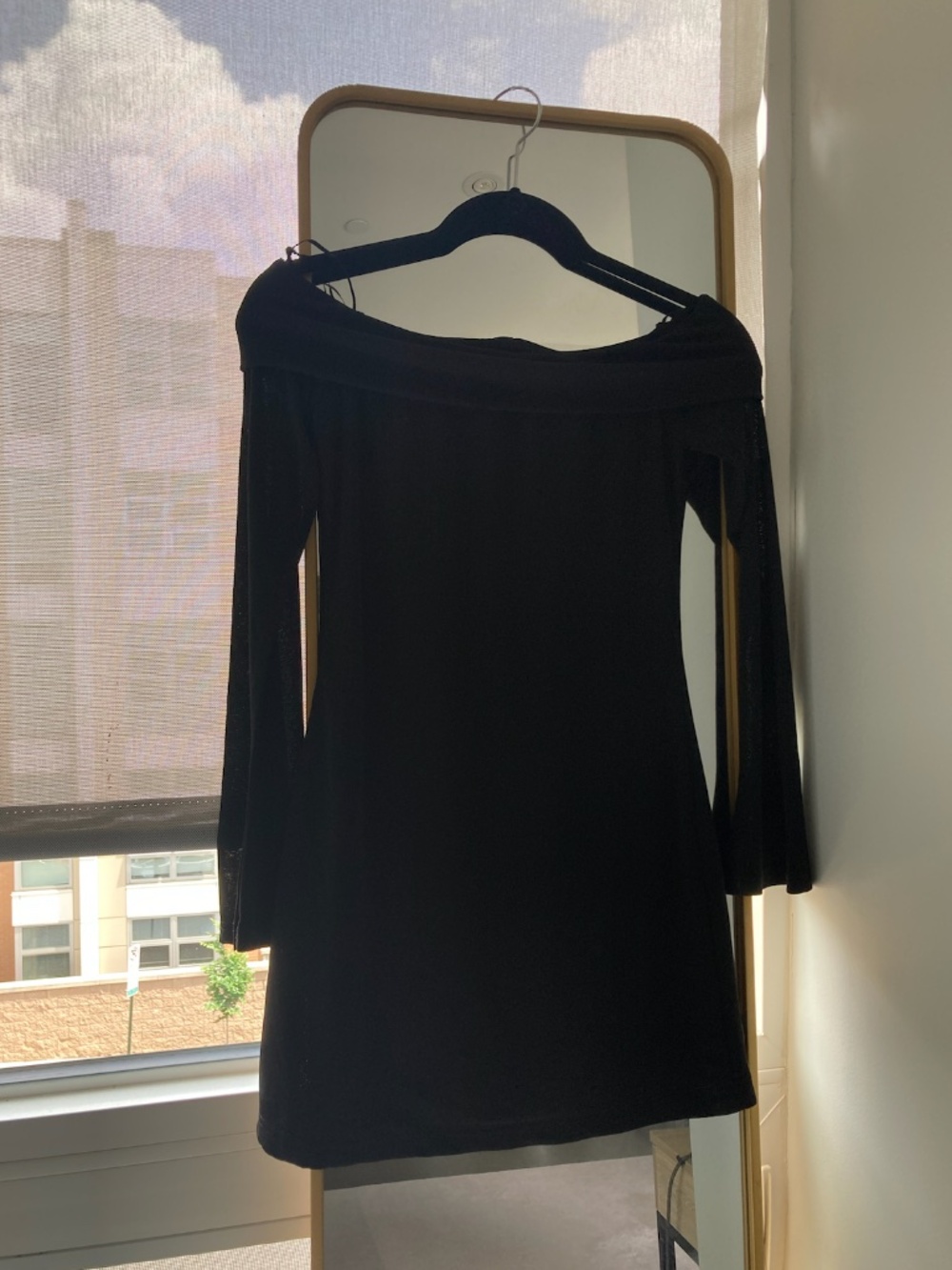 Princess Polly Off the Shoulder Mini Black Dress